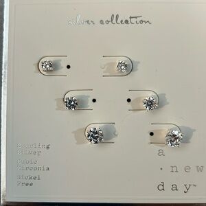 Silver collection  . new day sterling silver, cubic zirconia nickel free.